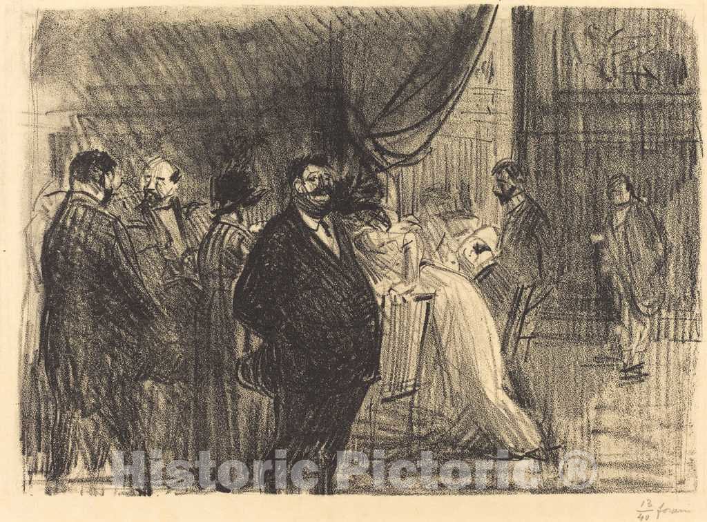 Art Print : Louis Forain, Gambling Room, 1914 - Vintage Wall Art