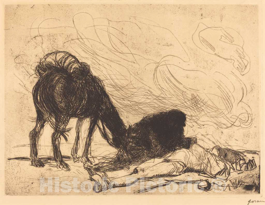 Art Print : Louis Forain, The Good Samaritan, 1909 - Vintage Wall Art