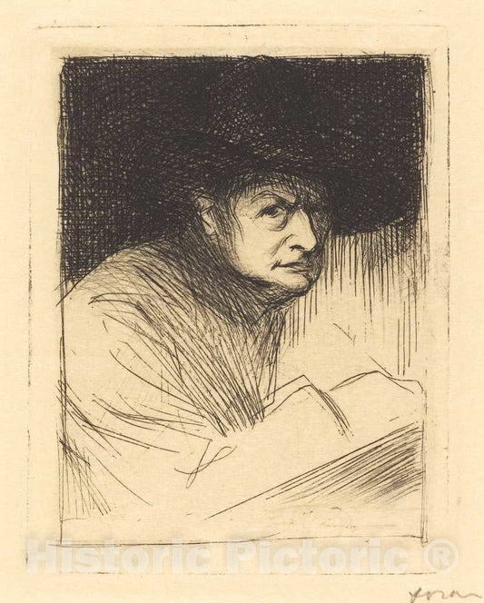 Art Print : Louis Forain, Self-Portrait, 1912 - Vintage Wall Art