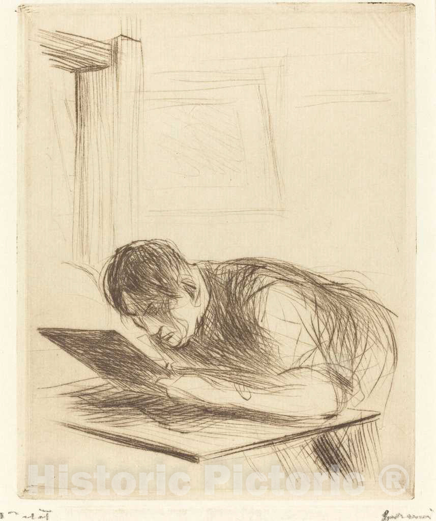 Art Print : Louis Forain, Forain Etching (First Plate), 1912 - Vintage Wall Art