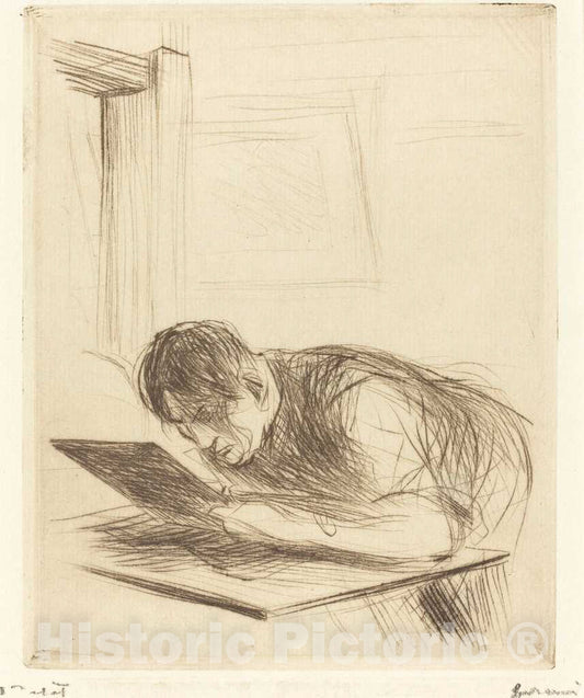 Art Print : Louis Forain, Forain Etching (First Plate), 1912 - Vintage Wall Art