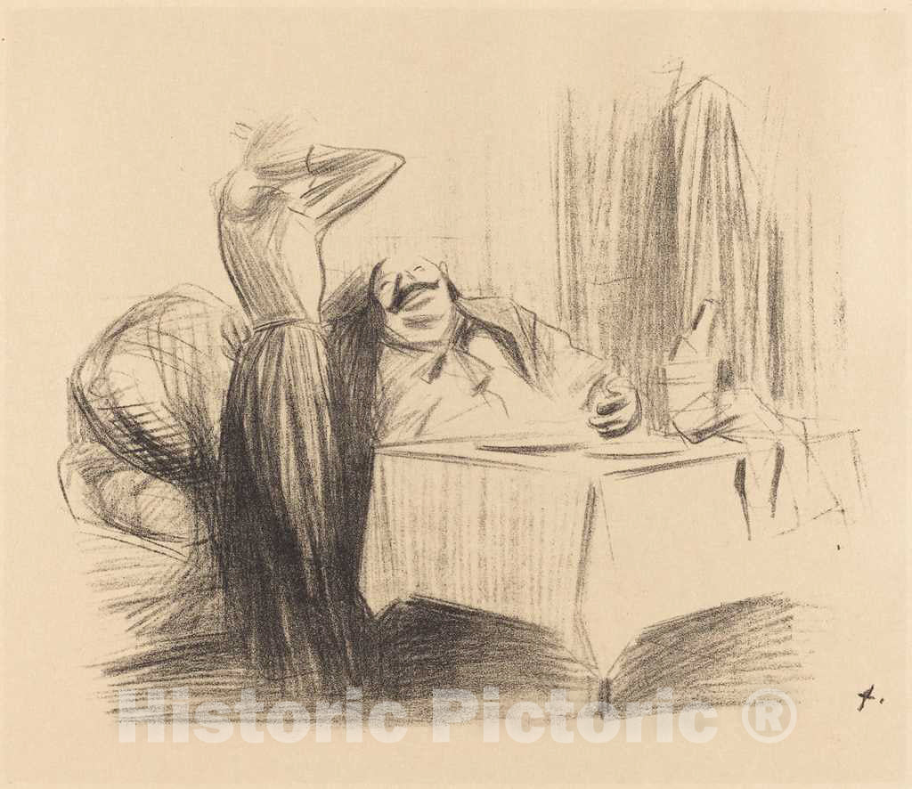 Art Print : Louis Forain, Scene in a Private Room (Horizontal Plate), c. 1905 - Vintage Wall Art