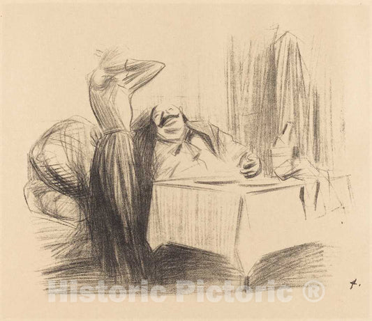 Art Print : Louis Forain, Scene in a Private Room (Horizontal Plate), c. 1905 - Vintage Wall Art