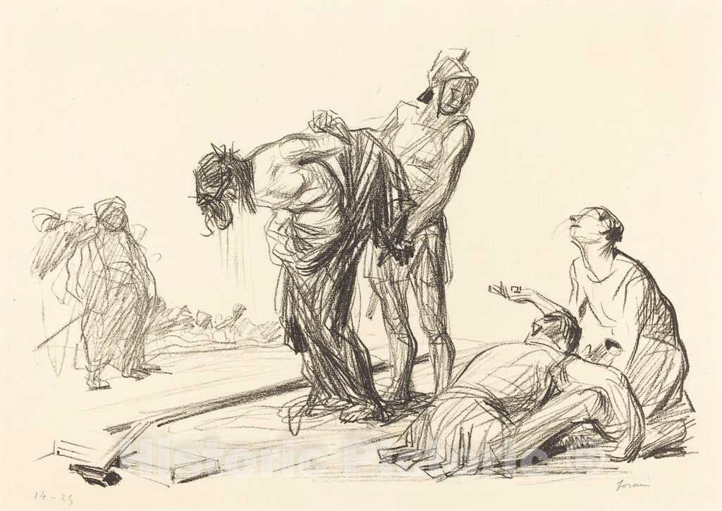 Art Print : Louis Forain, Christ Stripped of His Clothes, 1909 - Vintage Wall Art