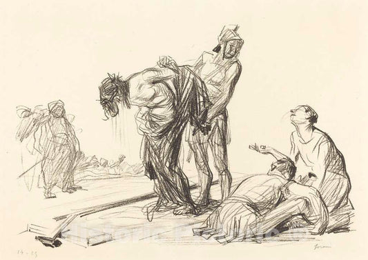Art Print : Louis Forain, Christ Stripped of His Clothes, 1909 - Vintage Wall Art