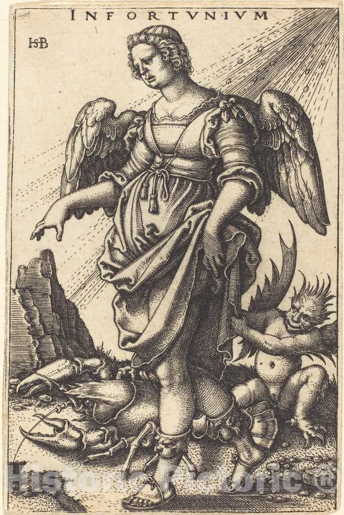 Art Print : Sebald Beham, Misfortune - Vintage Wall Art
