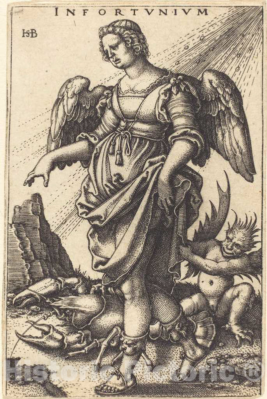 Art Print : Sebald Beham, Misfortune - Vintage Wall Art