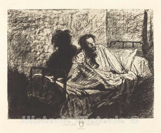 Art Print : Leopold Flameng, Charles Meryon, 1858 - Vintage Wall Art