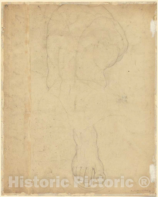 Art Print : William Blake, The Belvedere Torso [Verso], c.1780 - Vintage Wall Art