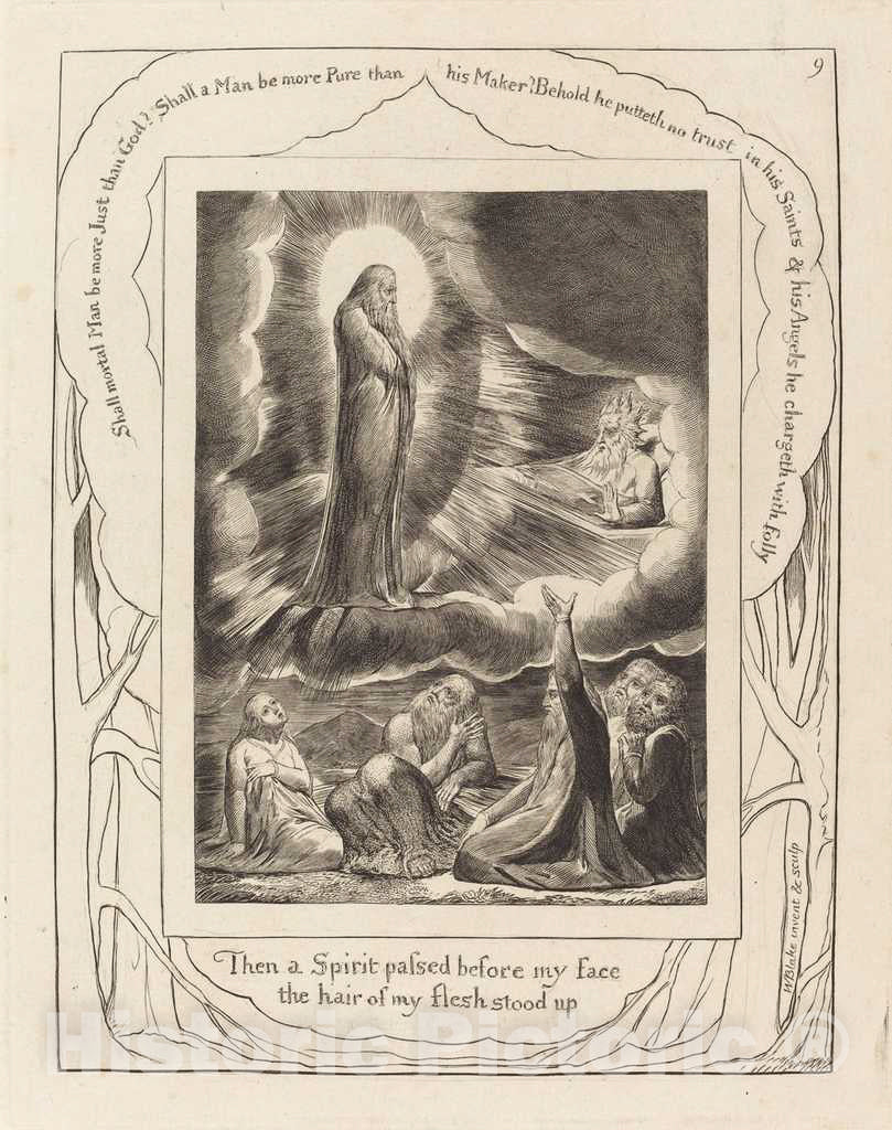 Art Print : William Blake, The Vision of Eliphaz, 1825 - Vintage Wall Art