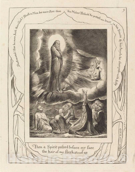 Art Print : William Blake, The Vision of Eliphaz, 1825 - Vintage Wall Art