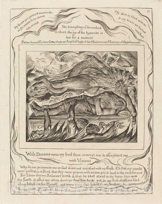 Art Print : William Blake, Job's Evil Dreams, 1825 - Vintage Wall Art
