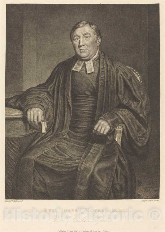 Art Print : Blake After Ponsford, Reverend Robert Hawker, D.D, 1820 - Vintage Wall Art