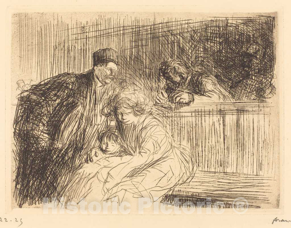 Art Print : Louis Forain, The Lawyer Talking to The Prisoner (Second Plate), 1909 - Vintage Wall Art