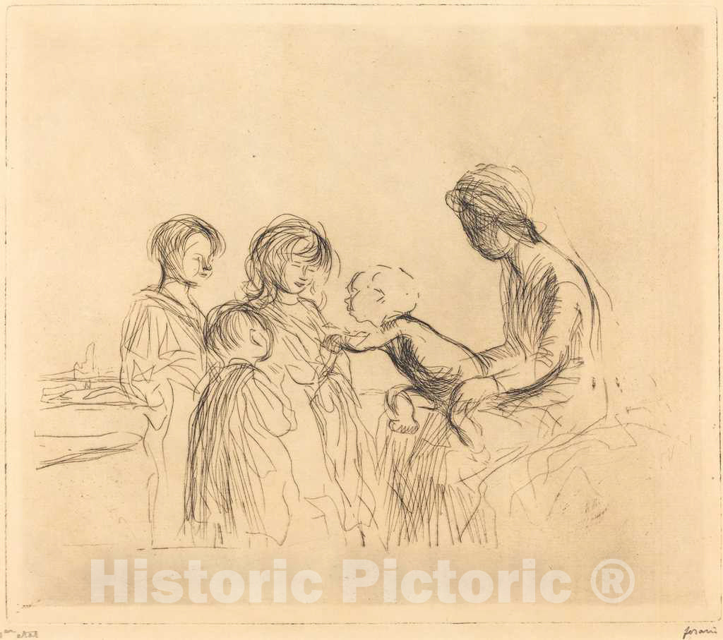 Art Print : Louis Forain, The Madonna and The Children, 1909 - Vintage Wall Art