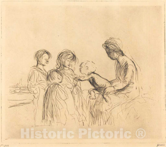Art Print : Louis Forain, The Madonna and The Children, 1909 - Vintage Wall Art