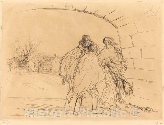 Art Print : Louis Forain, The Meeting Under The Arch (First Plate), 1910 - Vintage Wall Art