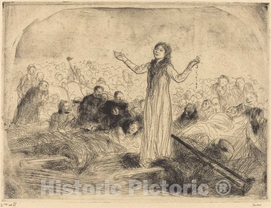 Art Print : Louis Forain, Lourdes, The Miracle (Second Plate), c.1913 - Vintage Wall Art