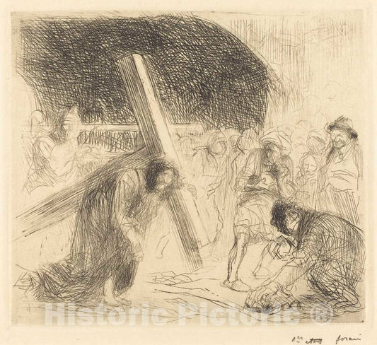 Art Print : Louis Forain, Christ Carrying The Cross (Seventh Plate), c. 1910 - Vintage Wall Art