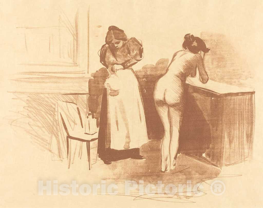 Art Print : Louis Forain, The Massage with Coarse Hair Glove, 1895 - Vintage Wall Art