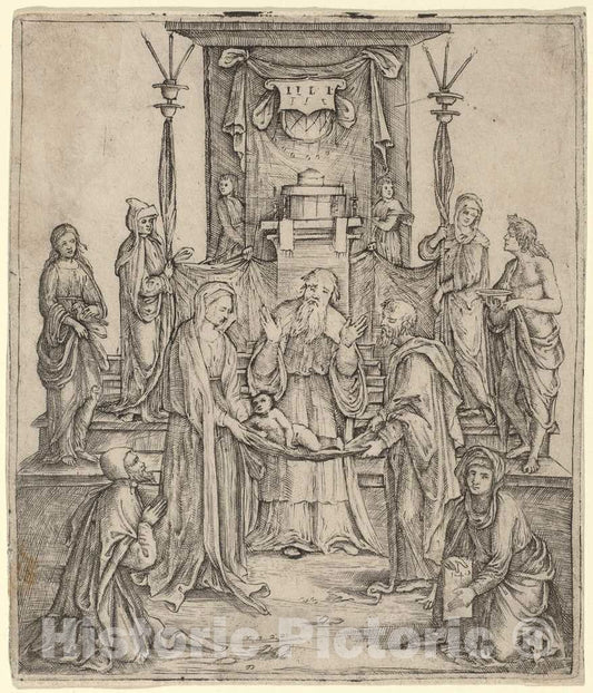 Art Print : Lorenzo Costa, Presentation of Christ, c. 1502 - Vintage Wall Art