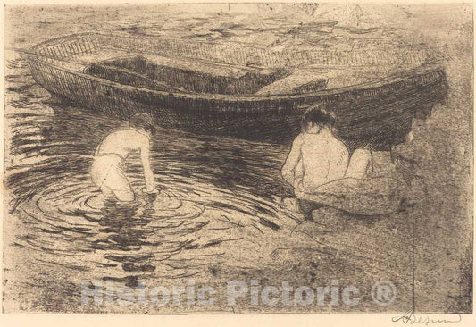 Art Print : Albert Besnard, Bathing at Talloires (La baignade Ã  Talloires), 1888 - Vintage Wall Art