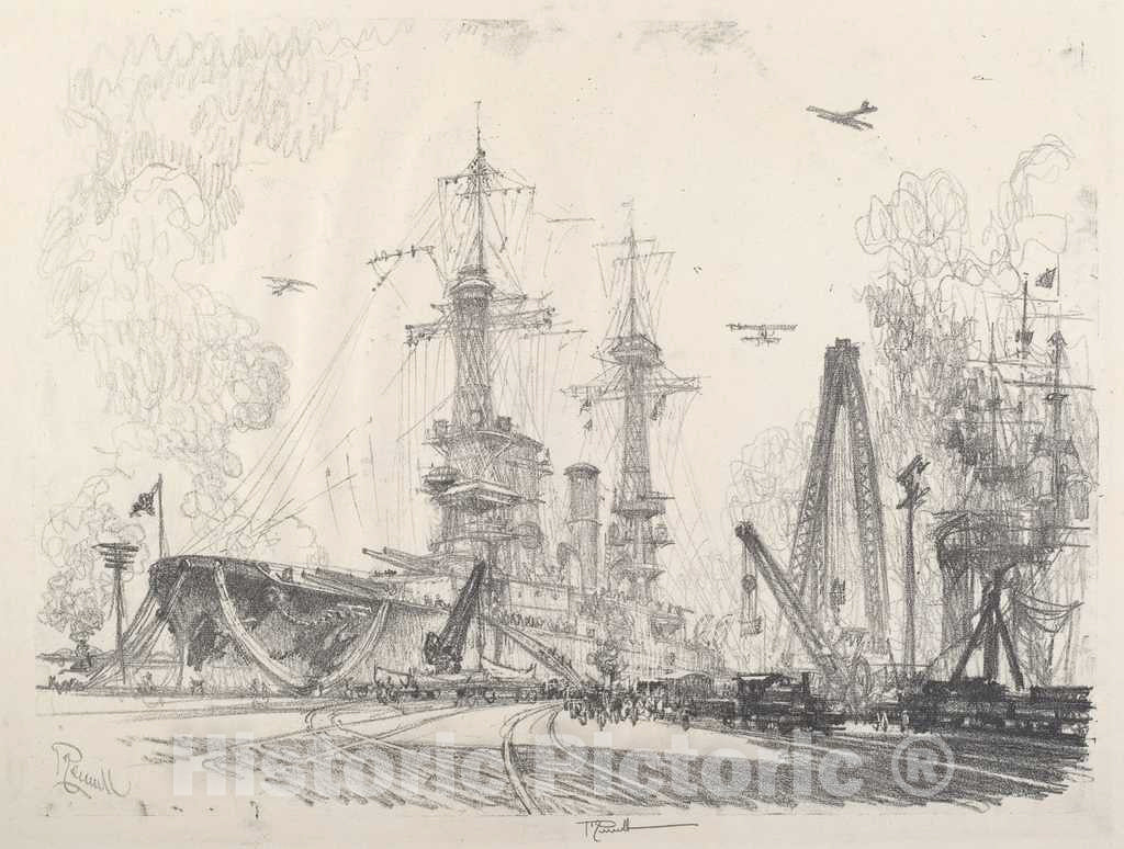 Art Print : Joseph Pennell, Ready to Start, 1917 - Vintage Wall Art