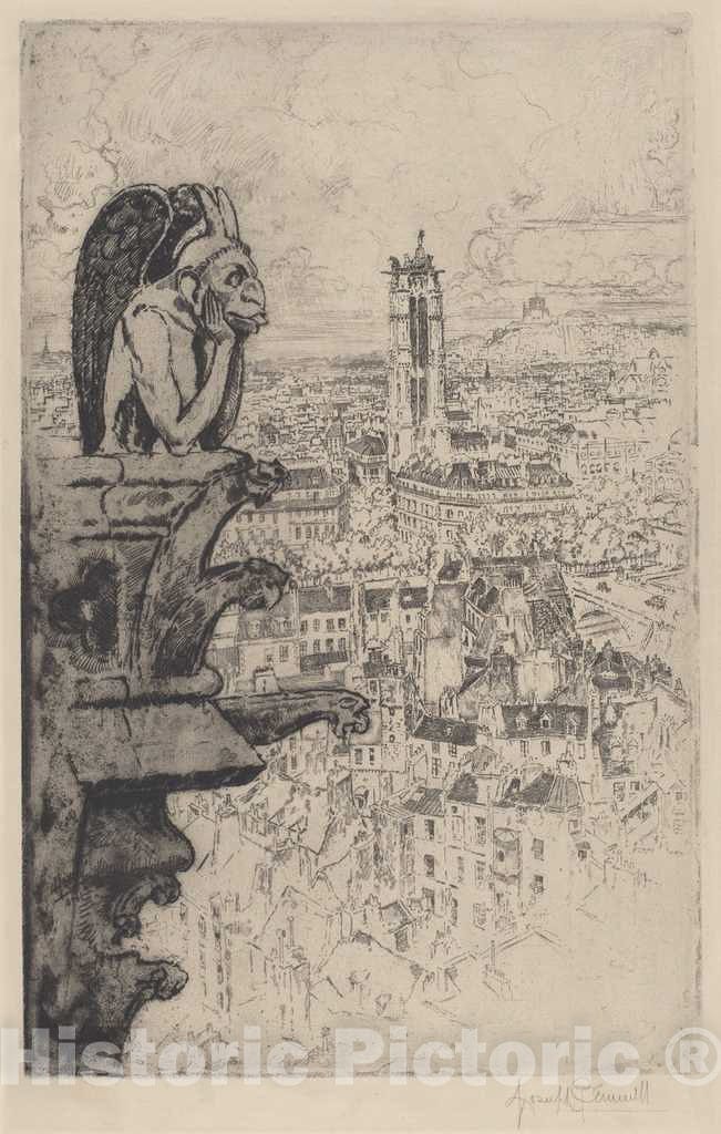 Art Print : Joseph Pennell, Le Stryge, 1893 - Vintage Wall Art