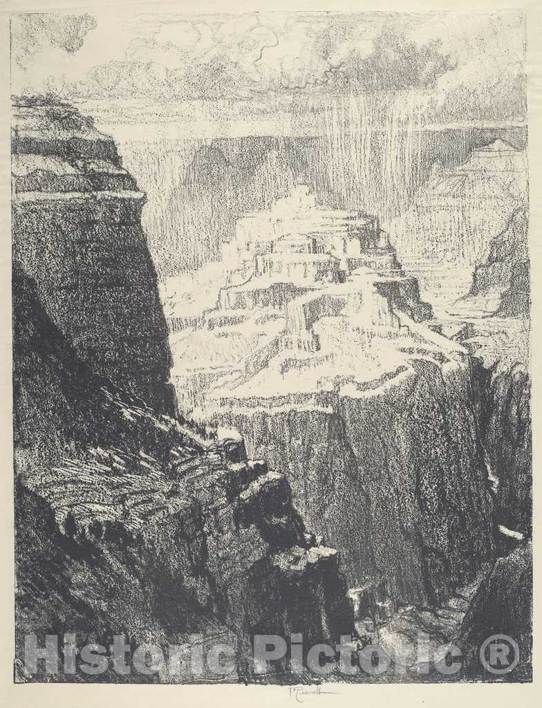 Art Print : Joseph Pennell, The Walled City, 1912 - Vintage Wall Art