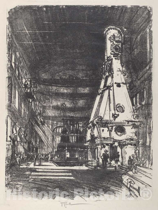 Art Print : Joseph Pennell, The White and Black Hammers, 1917 - Vintage Wall Art
