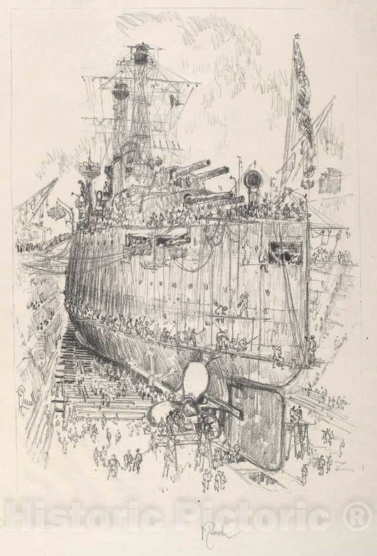 Art Print : Joseph Pennell, The Ants, 1917 - Vintage Wall Art