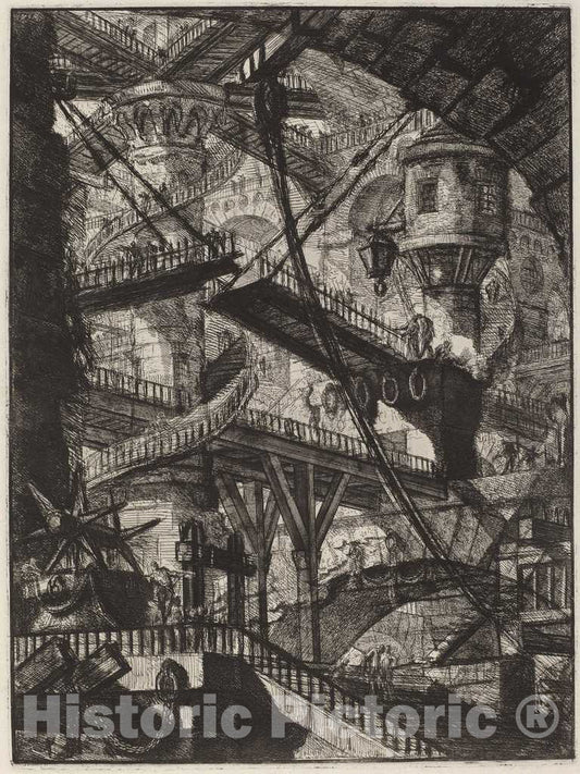 Art Print : Giovanni Battista Piranesi, The Drawbridge, 1780s - Vintage Wall Art