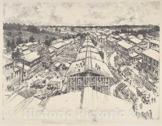 Art Print : Joseph Pennell, The Camp, The New Architecture, 1917 - Vintage Wall Art