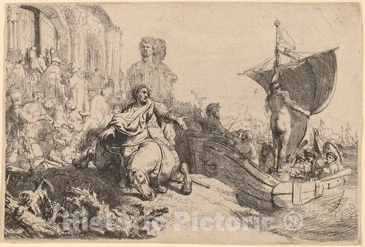 Art Print : Rembrandt, The Ship of Fortune, 1633 - Vintage Wall Art