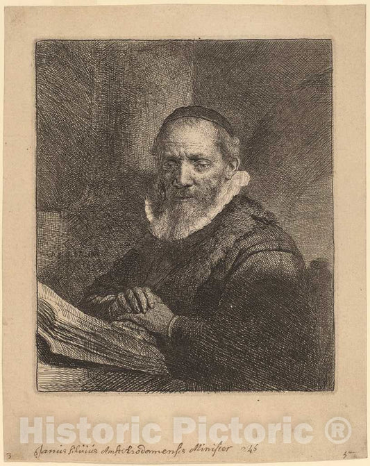 Art Print : Rembrandt, Jan Cornelisz. Sylvius, 1633 - Vintage Wall Art