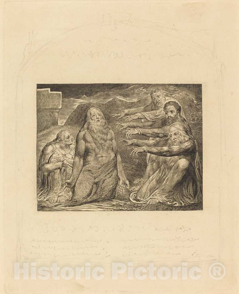 Art Print : William Blake, Job Rebuked by His Friends, 1825 - Vintage Wall Art