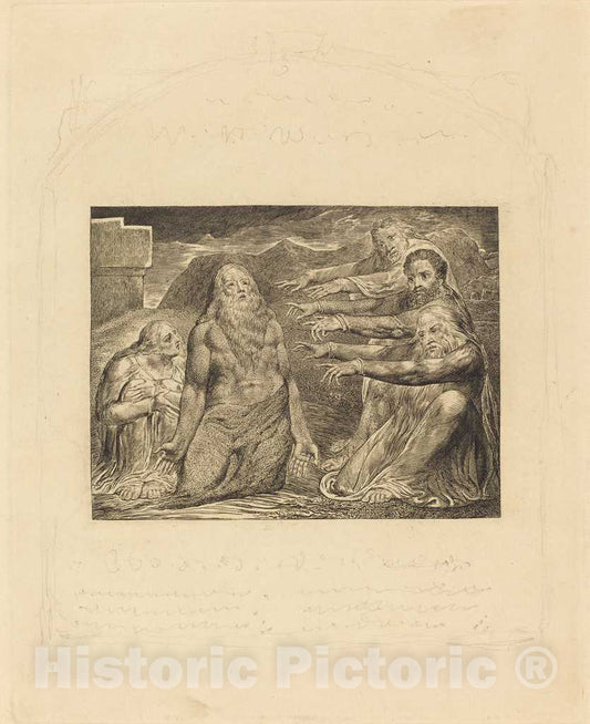 Art Print : William Blake, Job Rebuked by His Friends, 1825 - Vintage Wall Art