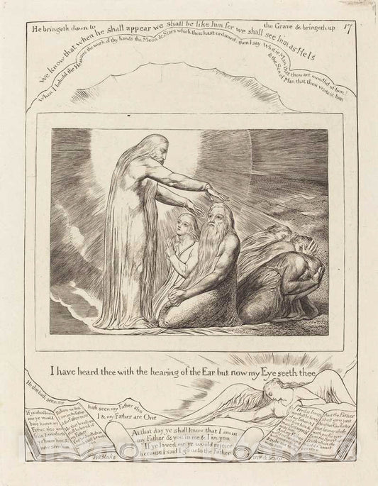 Art Print : William Blake, The Vision of God, 1825 - Vintage Wall Art