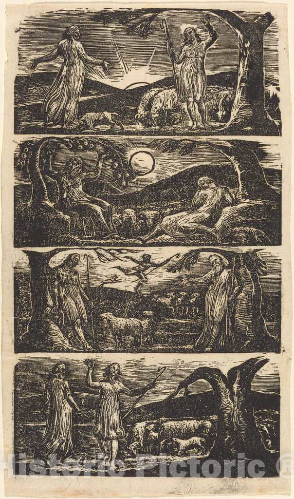 Art Print : William Blake, The Pastorals of Virgil, 1821 - Vintage Wall Art