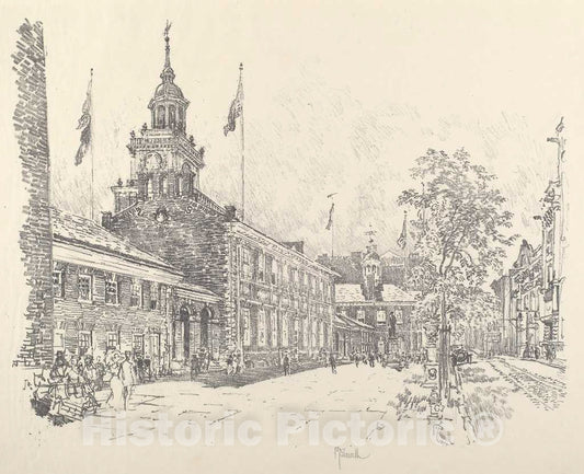 Art Print : Joseph Pennell, State Buildings, 1912 - Vintage Wall Art