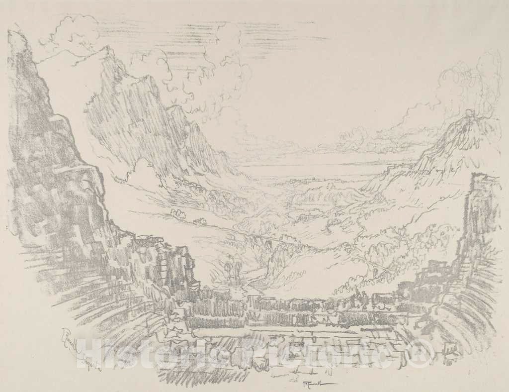 Art Print : Joseph Pennell, The Theatre, Segesta, 1913 - Vintage Wall Art