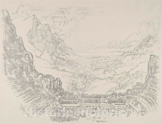 Art Print : Joseph Pennell, The Theatre, Segesta, 1913 - Vintage Wall Art
