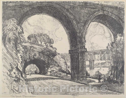 Art Print : Joseph Pennell, The Tunnel in The Park, 1912 - Vintage Wall Art