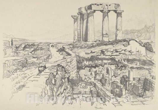 Art Print : Joseph Pennell, Corinth, Towards The Gulf, 1913 - Vintage Wall Art