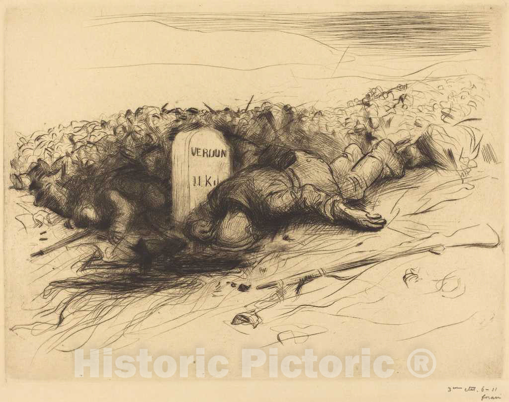 Art Print : Louis Forain, The End - Verdun, c. 1916 - Vintage Wall Art