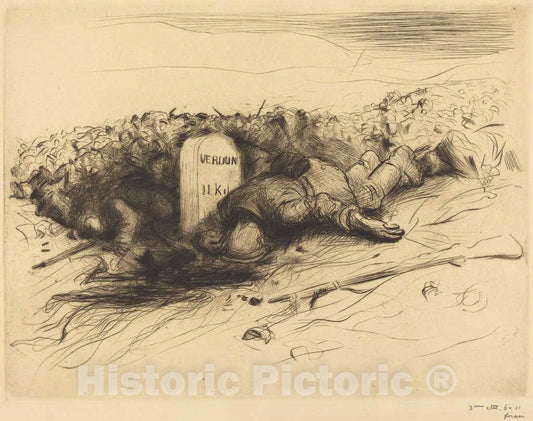 Art Print : Louis Forain, The End - Verdun, c. 1916 - Vintage Wall Art