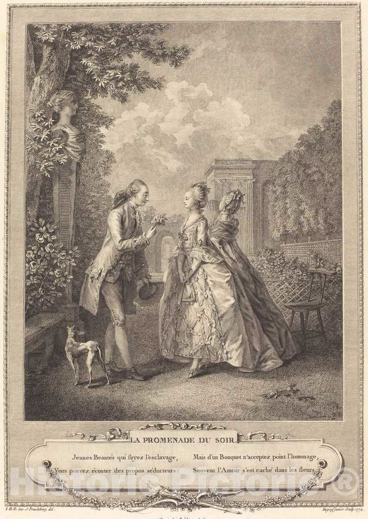 Art Print : Ingouf After Freudenberger, La Promenade du soir - Vintage Wall Art