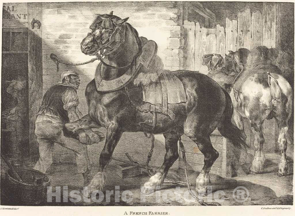 Art Print : ThÃ©odore Gericault, A French Farrier, 1821 - Vintage Wall Art