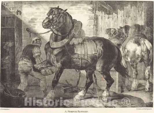 Art Print : ThÃ©odore Gericault, A French Farrier, 1821 - Vintage Wall Art