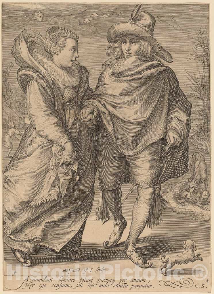 Art Print : Saenredam After Goltzius, Winter, 1601 - Vintage Wall Art